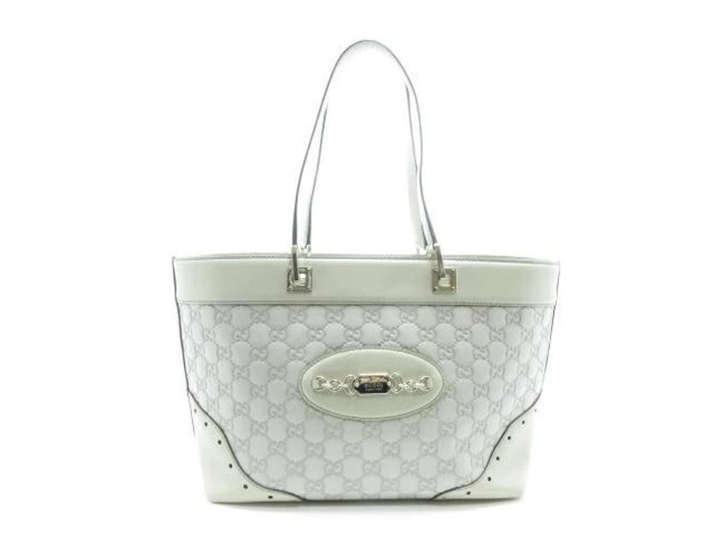 Gucci Tote Bag Beige Cream Gucci Guccissima Calfskin